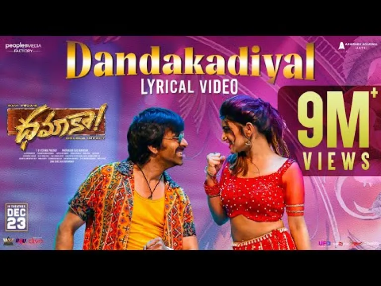 Dandakadiyal Lyrical Video | Dhamaka | Ravi Teja | Sreeleela | Thrinadha Rao | Bheems Ceciroleo  People Media Factory 202K subscribers  Subscribe Lyrics