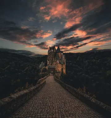 wierschem germany castle trail evening sky