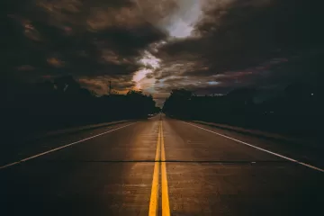 road marking cloudy