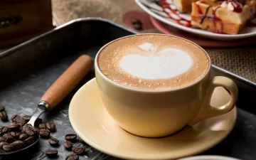 coffee cappuccino foam cinnamon corn