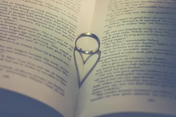 book ring heart love