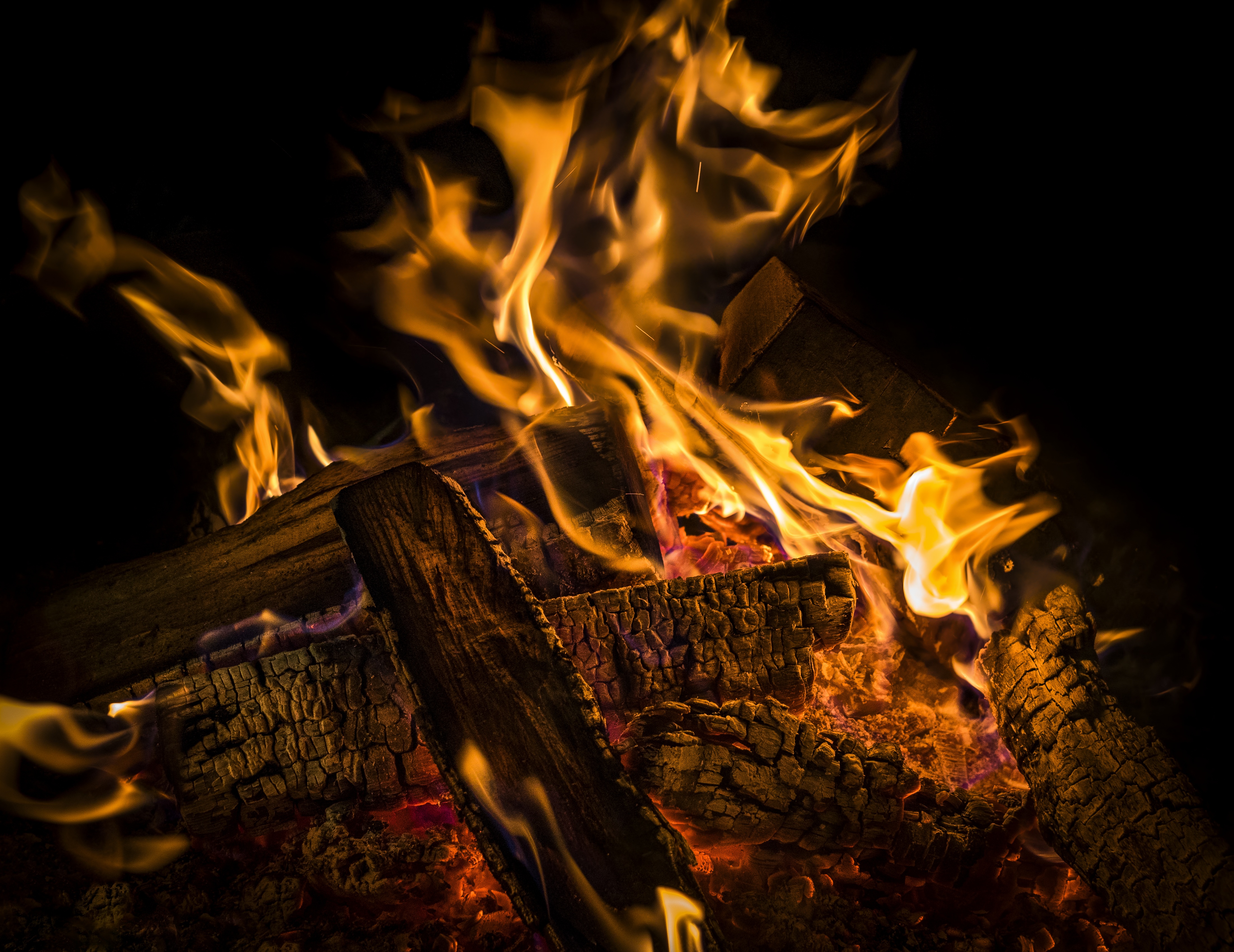 fire firewood coals ash